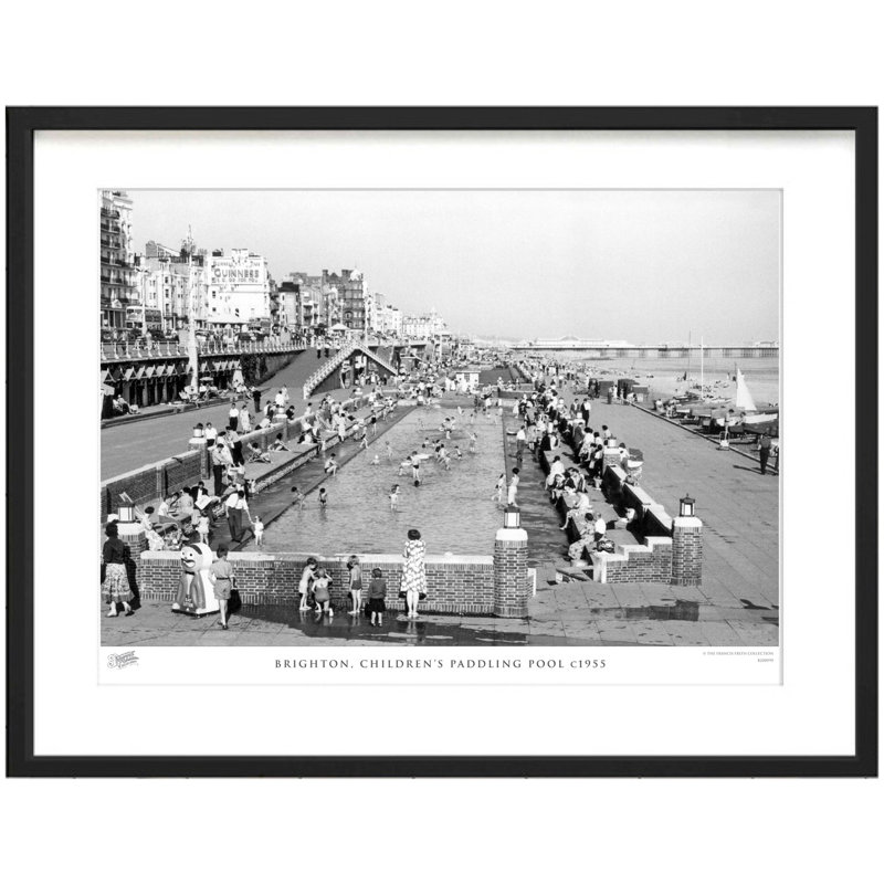 Brighton, Children's Paddling Pool C1955 1 Piece Single Picture Frame Wall Art, 45cm H x 60cm W x 2.3cm D