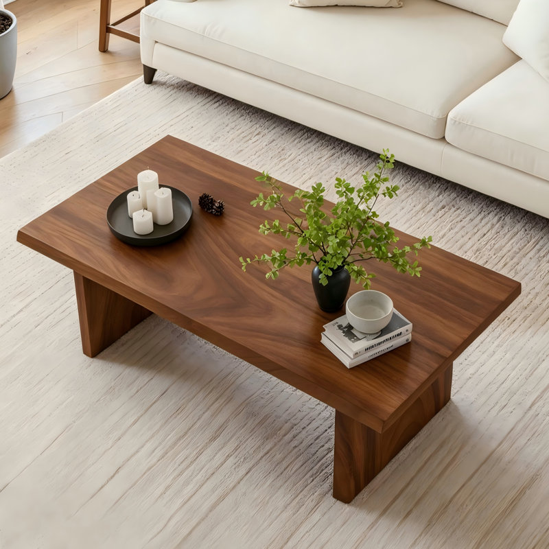 Table basse moderne 47 "en bois de noyer d'Amérique du Sud