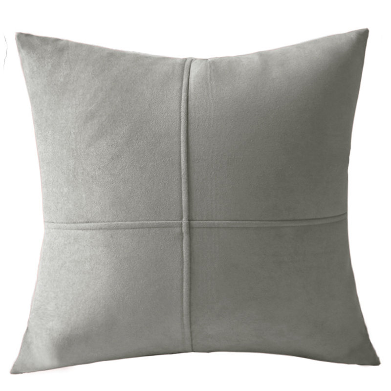 Ensemble de 2 coussins décoratifs gris à motif de quadrants égaux de couleur unie, ensemble de 18 po x 18 po, Gris