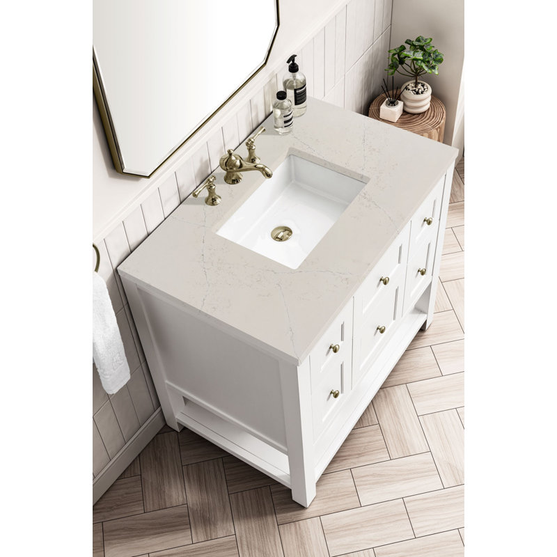 Breckenridge 36'' W Single Vanity, Bright White, 8" Widespread, Siberian