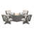 Braxton 5-Piece Deep Seating Swivel Conversation Set with Fire Pit Table-128126272-128126263