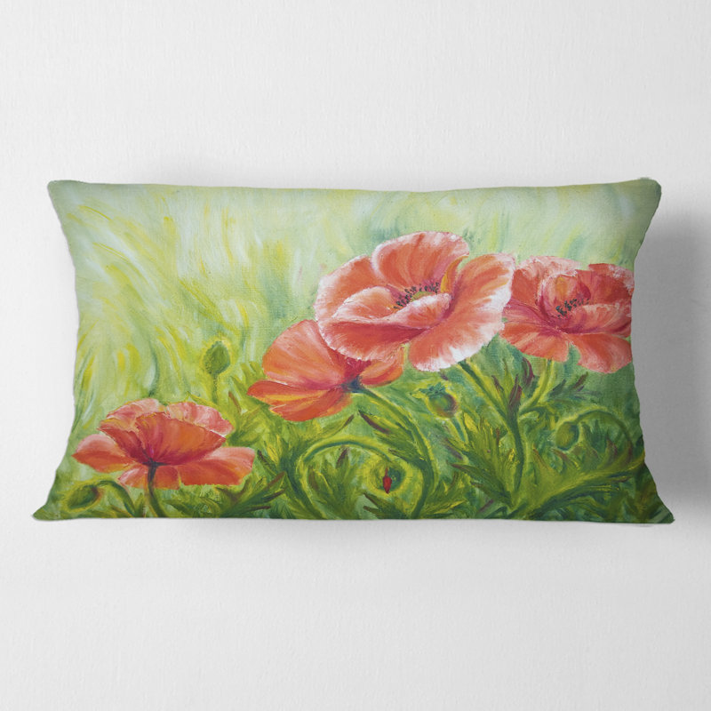 Housse et insert de coussin rectangulaire Blossoming Poppies III