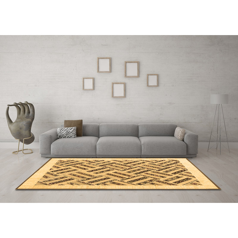 Washable Southwestern Indoor Rug, Square 8'