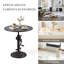 Vintage End Table With Handle Crank Industrial Bar Table Iron Top Dia19.7"-112609269