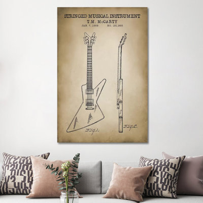 Stringed Musical Instrument by PatentPrintStore - Wrapped Canvas Print