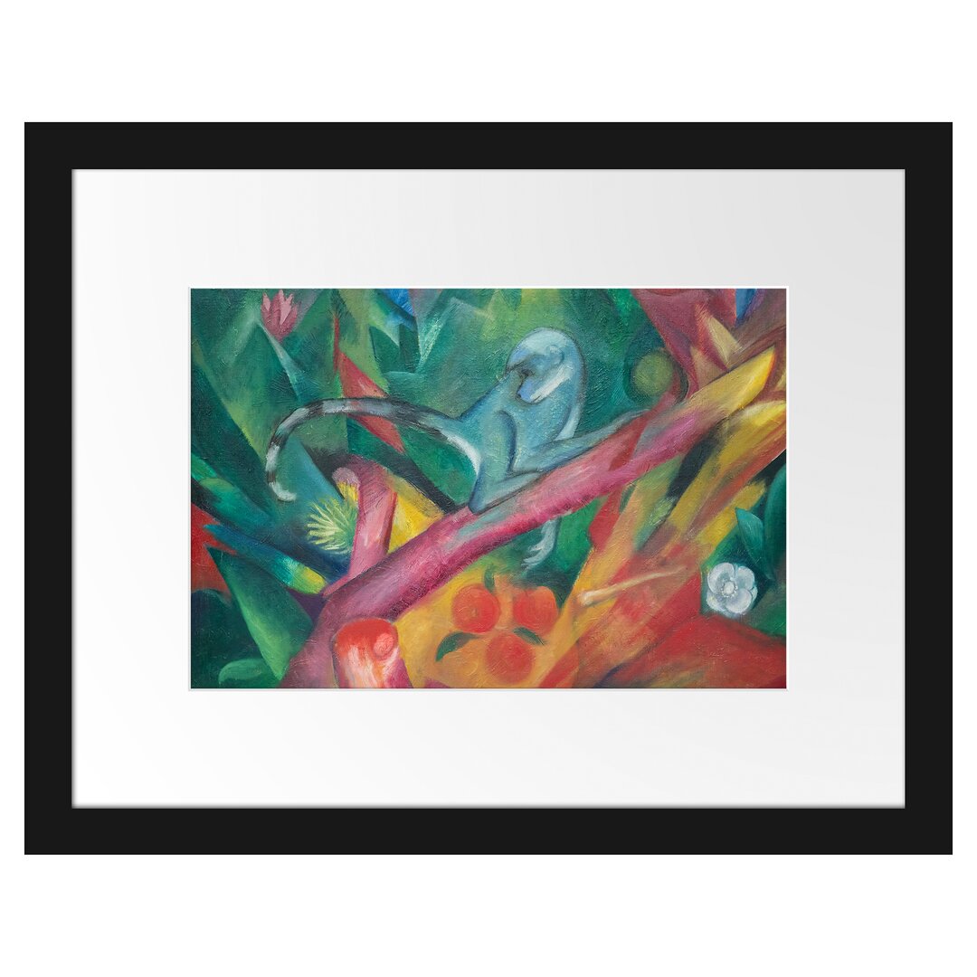 Gerahmtes Poster Der kleine Affe von Franz Marc