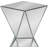 Contemporary Multi-Faceted Mirrored Side Table With Beveled Edge Glass, Mdf Construction