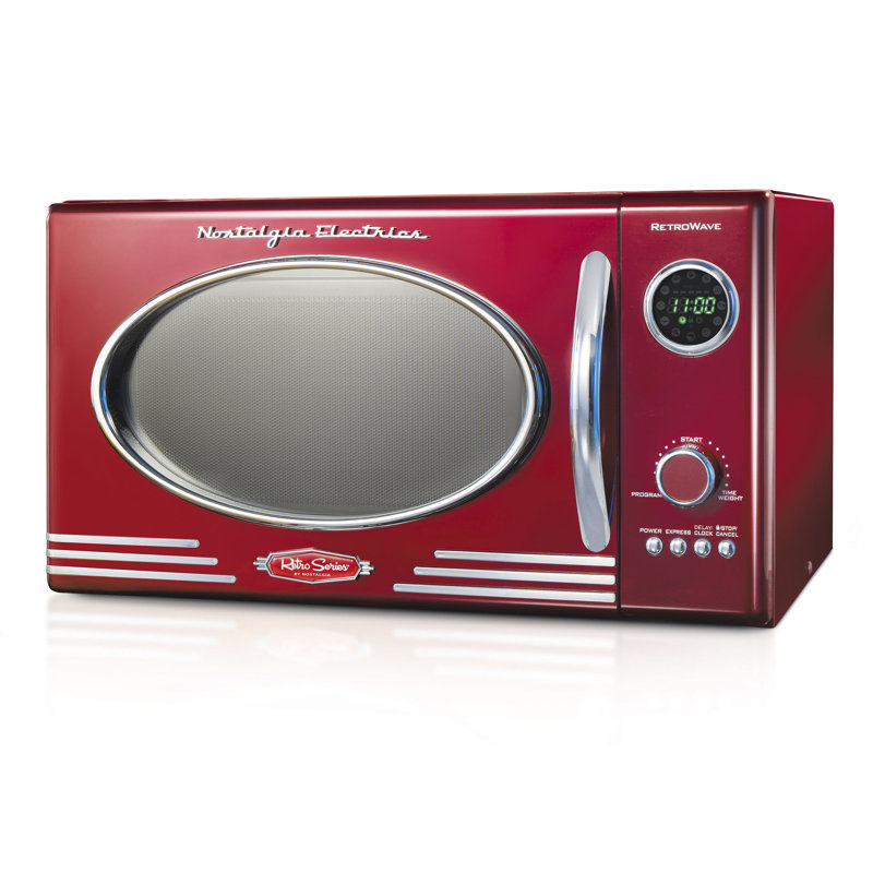 Nostalgia 25 L 900W Countertop Microwave, Red