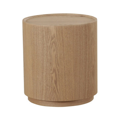 Gerrold - Modern Natural Ash Round End Table by Millwood Pines