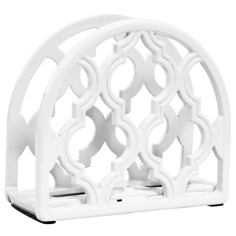 Stainless Steel No Mounting / Installation Required Napkin Holder, White