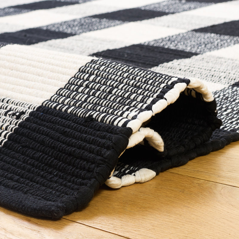 Montauk 180 Hand Woven 80% Paper Chindi; 20% Cotton Machine Washable Plaid Rug, Rectangle 4' x 6'