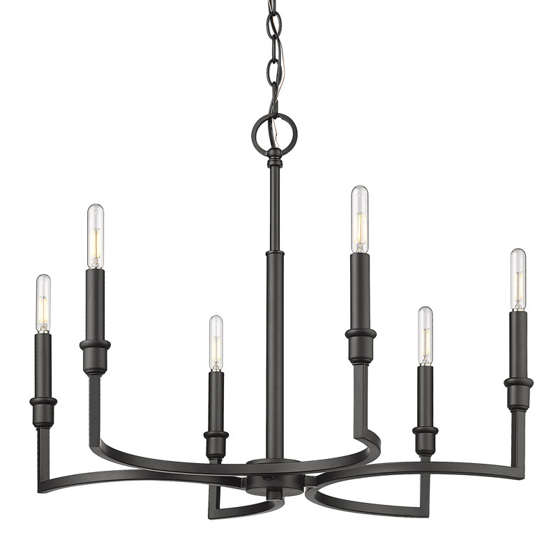 Patrick 6 - Light Steel Dimmable Empire Chandelier