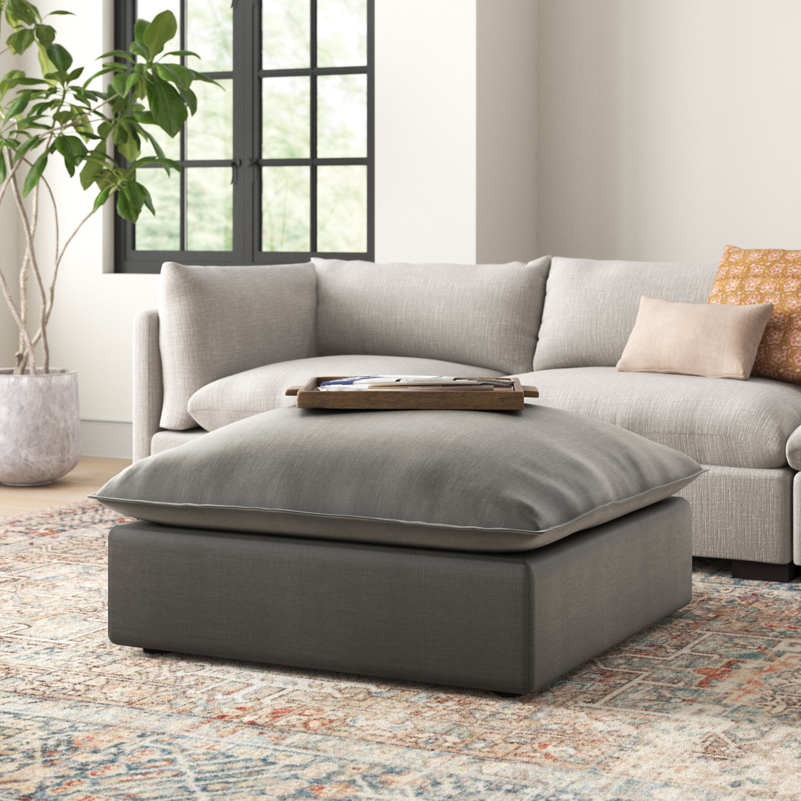 Ellaria 40" Ottoman, Peyton Slate