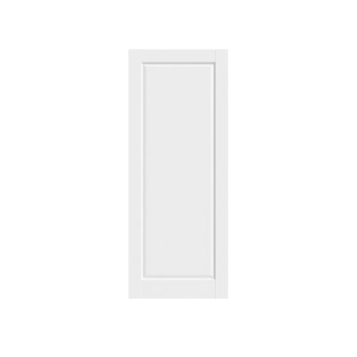 Porte dalle à 1 panneau 32 po x 80 po, panneau de porte intérieur en panneau de fibres à densité moyenne à peindre, panneau pré-assemblé pour garde-robe de chambre à coucher, bureau d'étude, blanc