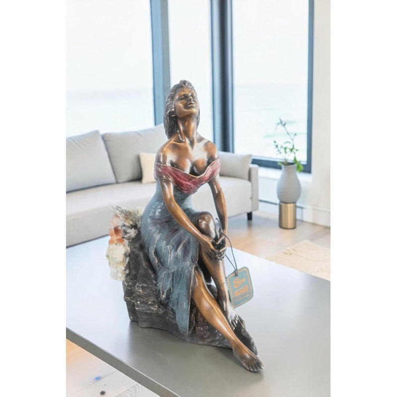 Sculpture en bronze Manel Vidal Alba par Ebano avec cristaux 13 po x 6 po x H 14 po