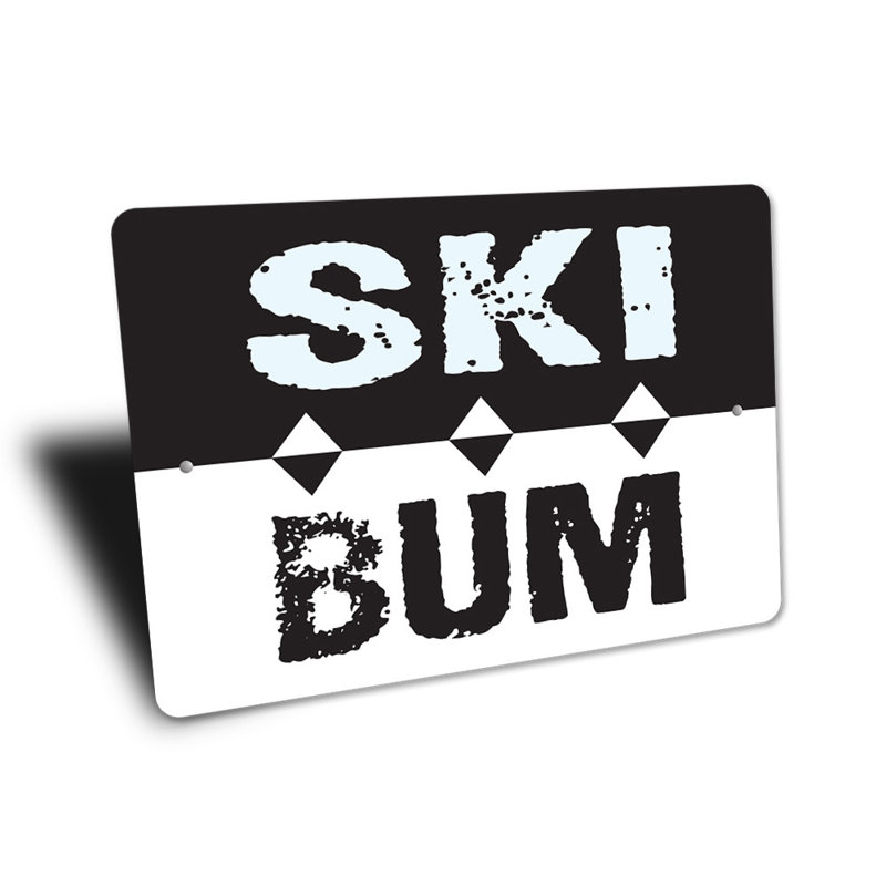 Panneau en aluminium Ski Bum, H 10 po x l 14 po x P 0,04 po