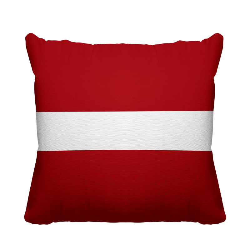 Coussin intérieur / extérieur Bede, Rouge, L 17 po x H 17 po