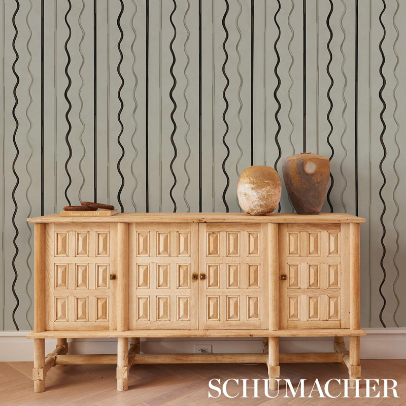 Schumacher x Backdrop Affogato Wallpaper, Ivory/Carbon