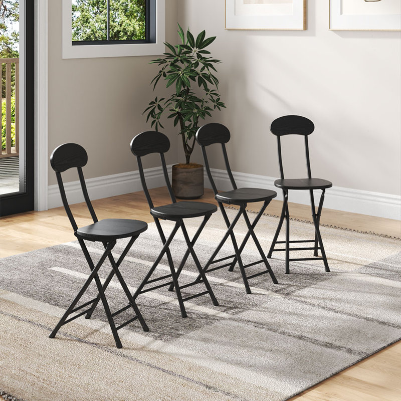 Minott 45.5cm H Folding Cantilever Chair in White, Black
