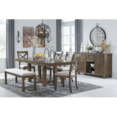 Hannalise Extendable Trestle Counter Height Dining Table 