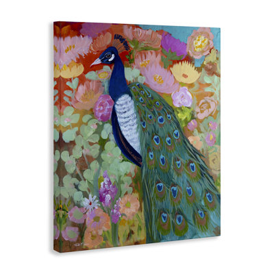 "Bundle of Florals & Peacock", art mural par Robin Maria