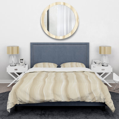 Ensemble de housse de couette rayé Zen Harmony - Microfibre de polyester