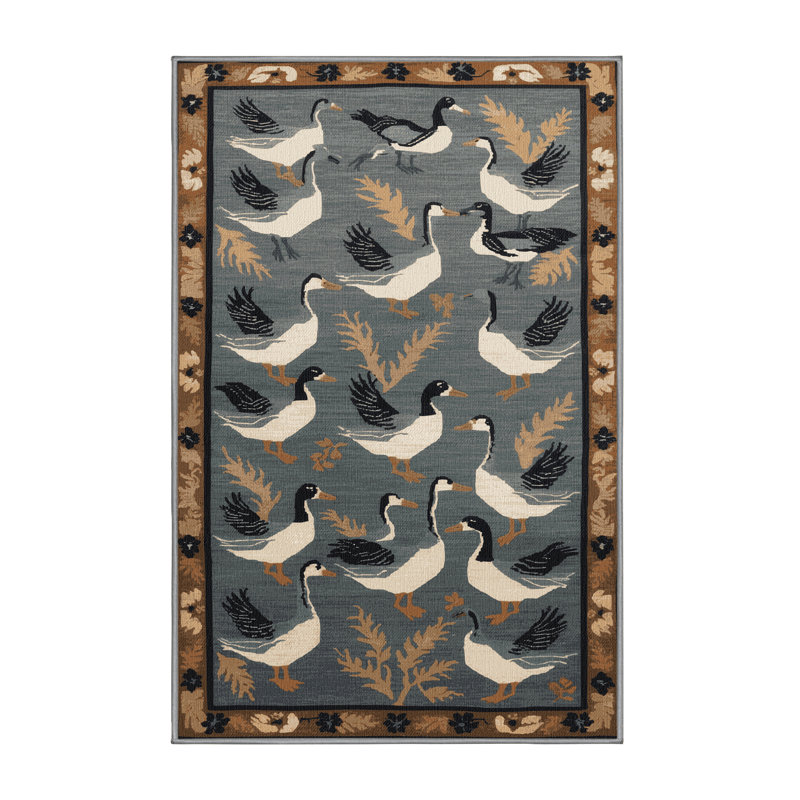 Washable Hawaiian Geese Hawaiian Area Rug, Rectangle 2' x 3'