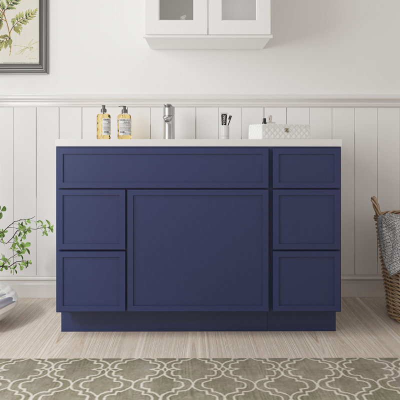 Base de meuble-lavabo simple 48 po seulement, Bleu