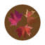 Autumn Leaves Vegan Leather Round Pebble Placemat-140084551