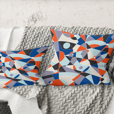 Coussin Retro Geometric Grid IV - Mid-Century Modern