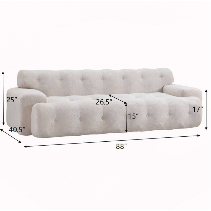 Canapé avec canapé capitonné confortable, Argent