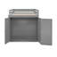 Full Size Loft Bed With Drawers,Desk,And Wardrobe-Grey