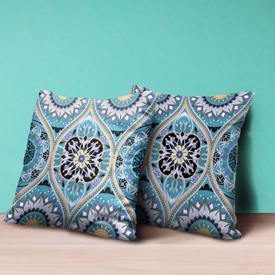 Housse et insert de coussin décoratif intérieur / extérieur en mélange de polyester
