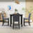 Frosses 5 - Piece Dining Set, Wood Square Dining Room Table and Upholstered Chairs