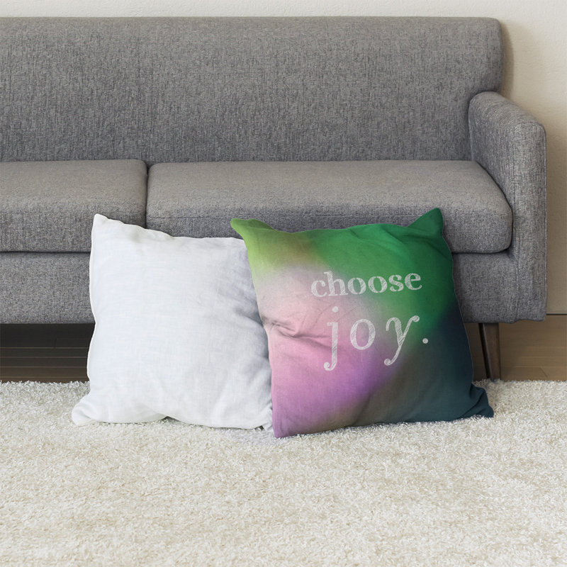 Coussin de sol choose Joy, H 36 po x l 36 po, Rose / Vert