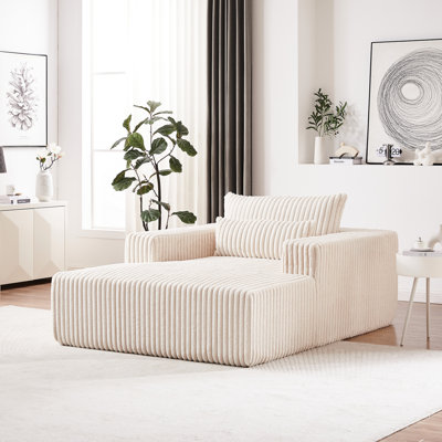 Fauteuil-lit en velours côtelé de 75 pouces, salon moderne pour l'intérieur, aucun assemblage requis, assemblage de coussins, salon de chambre à coucher, doux