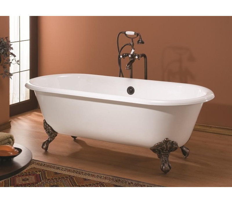 Regal 61'' L Soaking Bathtub, White Interior with Custom Color Exterior, Brushed Nickel