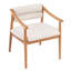 Chaise rembourrée Brix avec dossier cylindrique et structure en bois massif-124611384