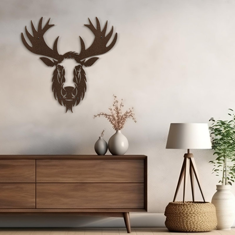 Décoration murale en métal, H 24 po x l 24 po x P 0,05 po, Bronze