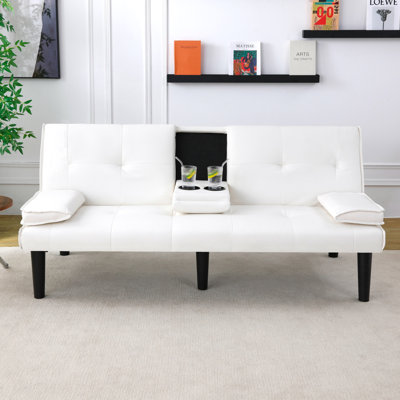 PVC Leather Convertible Futon Sofa Bed
