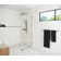 Venus 32 in. x 86.75 in. Fully Frameless Arched Single Fixed Shower Panel