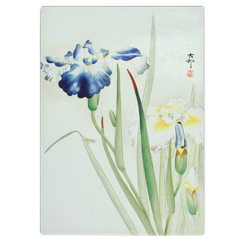 Glass Irises by Ohara Koson Chopping Board, 39 cm W x 28.5 cm L