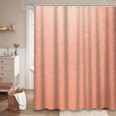 Rose En Foil Pink Champagne Abstract Gold Shower Curtain with 12 Hooks