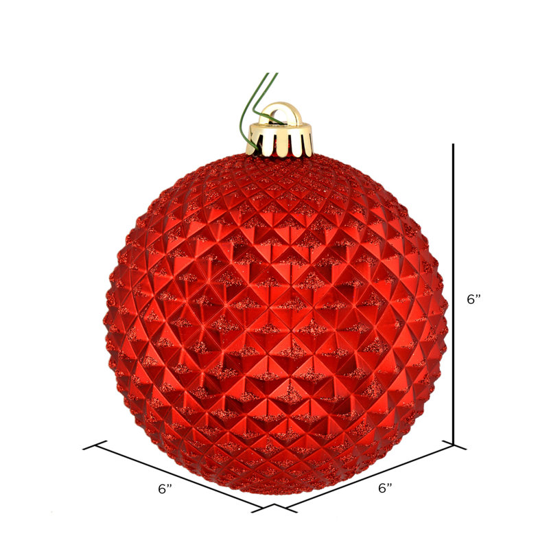 Ornement boule Durian Glitter, Rouge