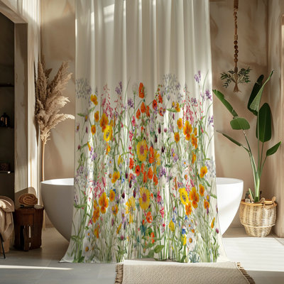 Yellow Wildflower Patch Shower Curtain