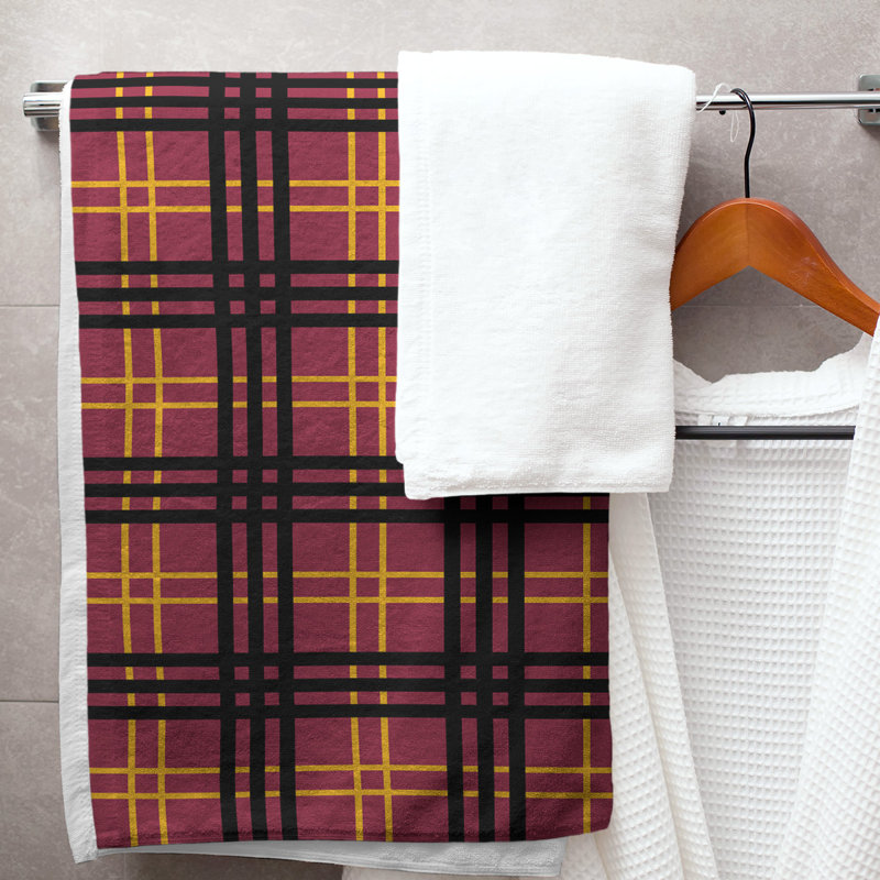 Bath Towel, Red/Yellow/Black, Microfiber