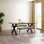 Rectangular Dining Table with Iron Base
