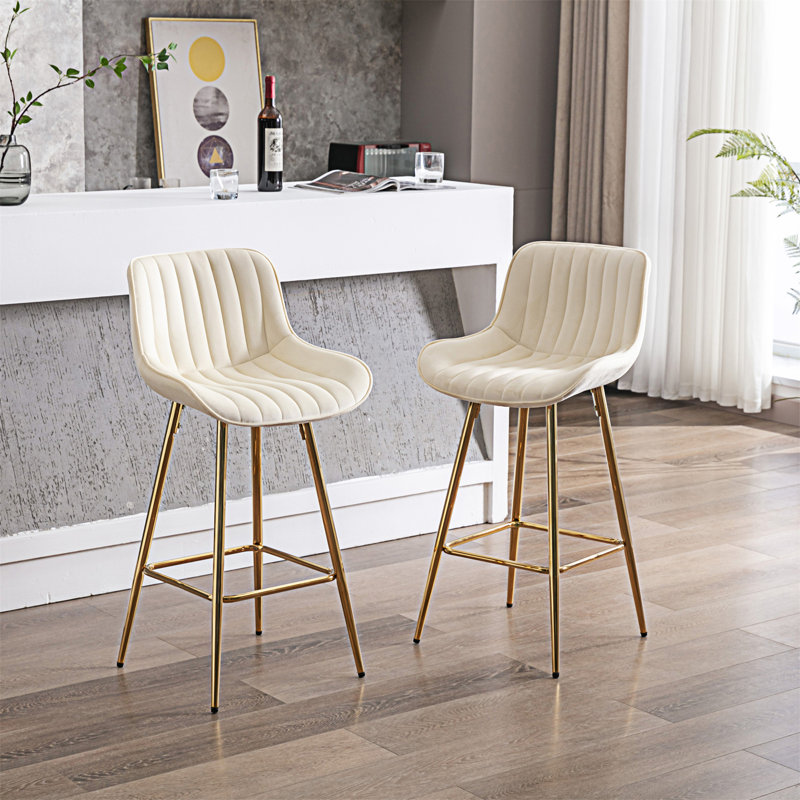 Ensemble de 2 tabourets de bar, Noir, Tabouret de comptoir (siège d'une hauteur de 26 p