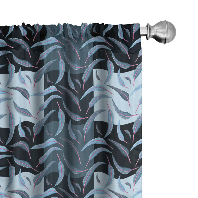 Swans Checkered Semi-Sheer Rod Pocket Curtain Panels, 28" x 95"