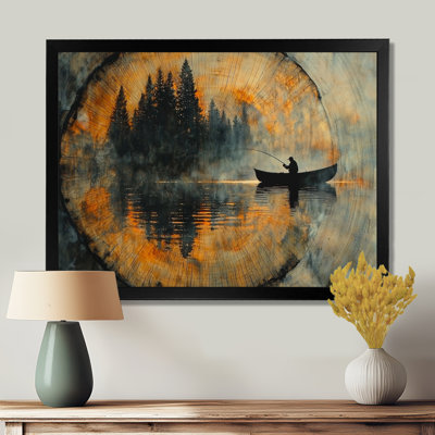 Giaan Fishing Tranquility River Landscape I - Boat Fishing Wall Art
